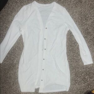 Women's White Button-Up Cardigan